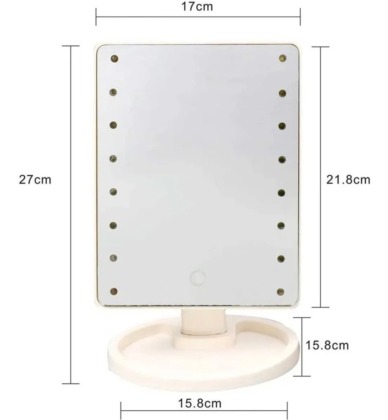Espejo del Maquillaje Cuadrada LED 360°