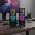 Parlante Gamer RGB 2 en 1 Zenei para PC – Barra de Sonido con Luces LED, Conexión AUX, Sonido Estéreo 3W