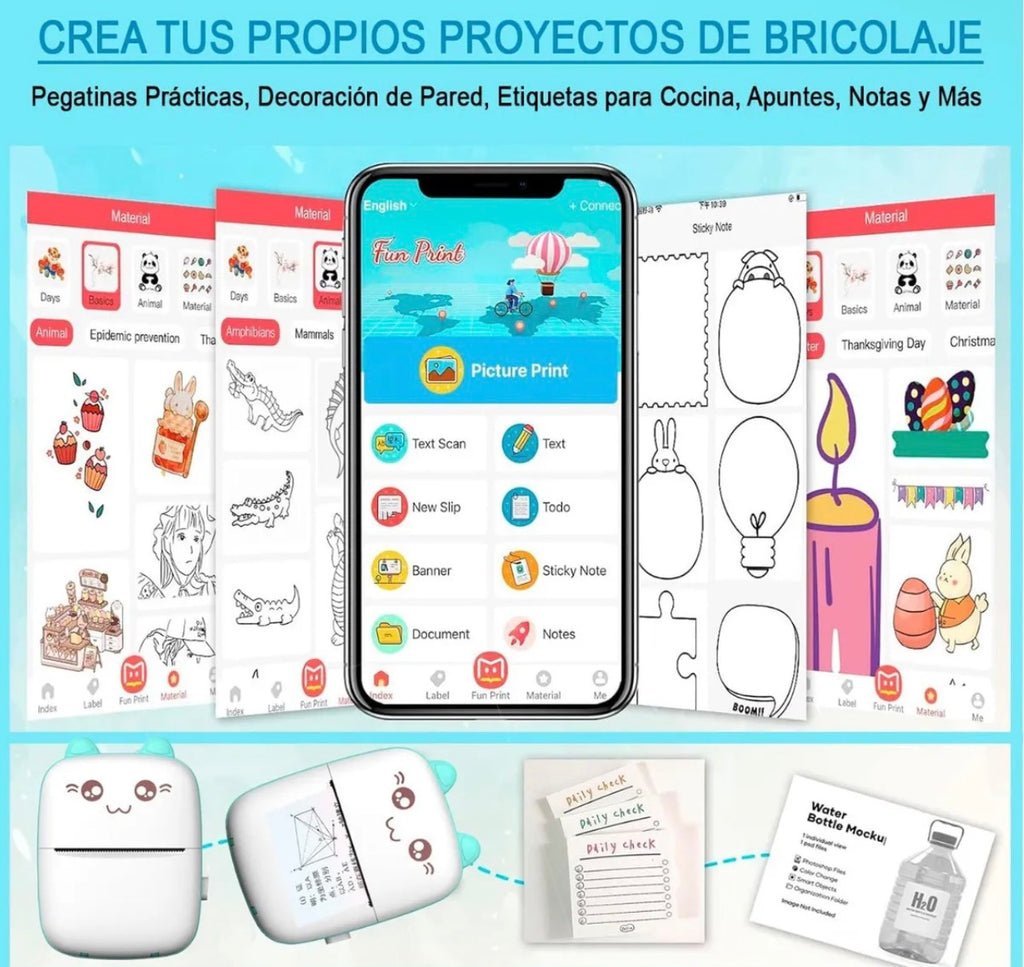 Mini Impresora Inalámbrica: Tu creatividad, en papel y en segundos.
