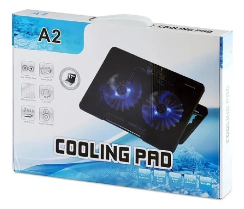 Base Cooler para Notebook hasta 17” con 2 Ventiladores USB y Soporte Ajustable