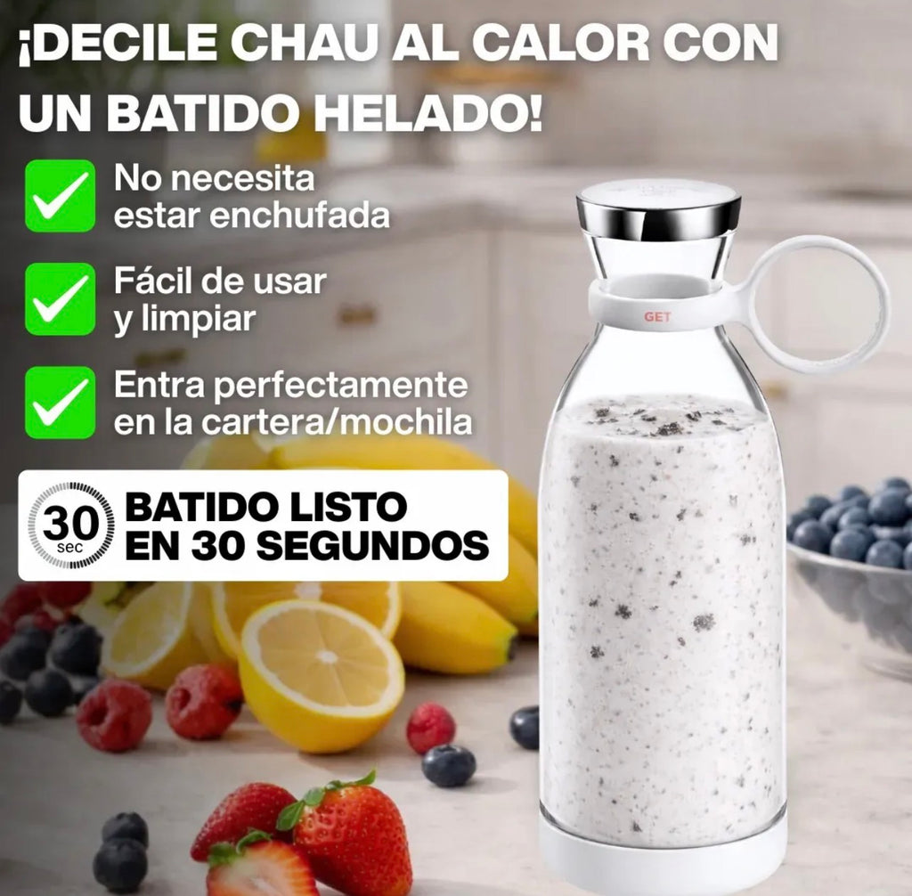 Licuadora Portátil Recargable USB: Smoothies y Batidos al Instante (420ml)
