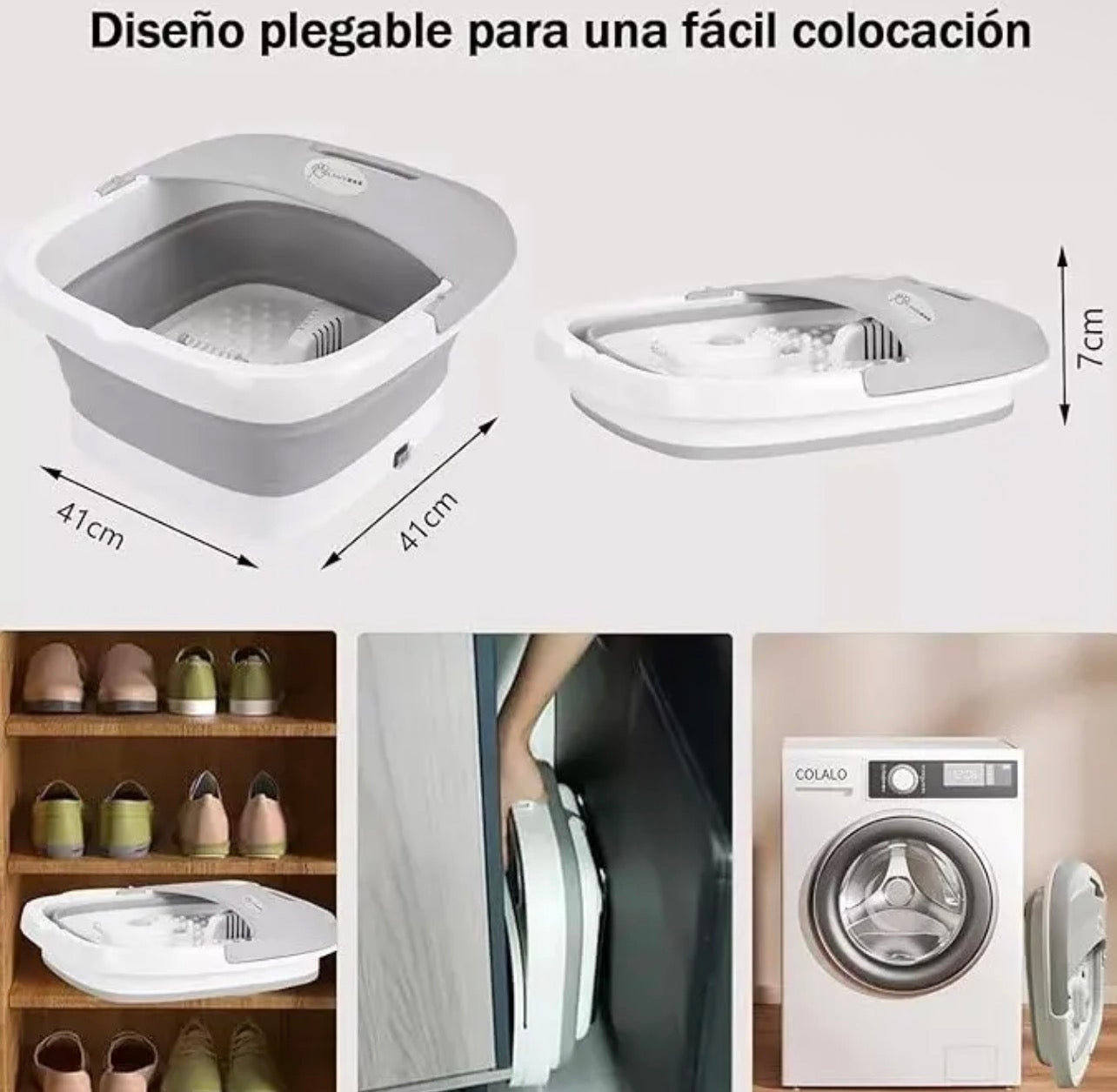 Spa para Pies Hidromasaje Plegable – Calor, Burbujas y Masaje (Ideal Relajación)