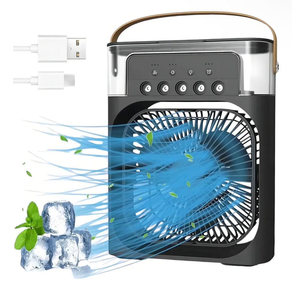 Mini Climatizador Portátil USB: Frescura Personal y Humidificador (Ideal Oficina/Escritorio)