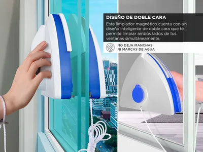 LIMPIADOR MAGNÉTICO DE VIDRIOS 2 EN 1
