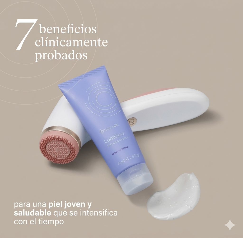Cepillo Limpiador Facial Inteligente Nu Skin LumiSpa iO Recargable + Gel Limpiador 75ml